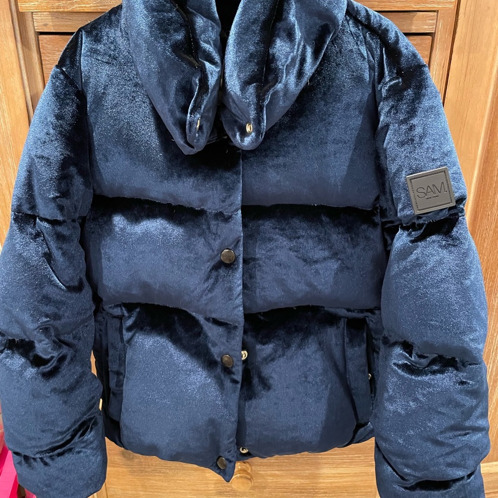 Girls blue velvet jacket